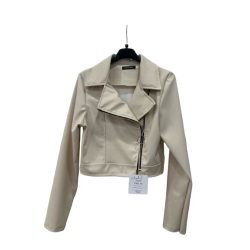 Giubbino Donna Chiodo in Ecopelle - beige