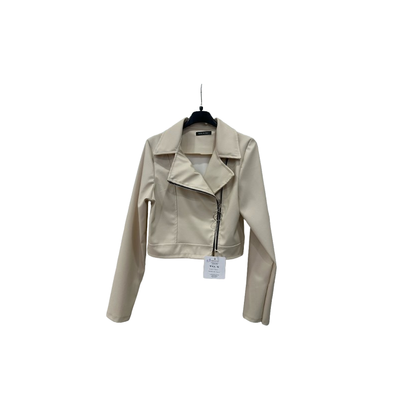 Giubbino Donna Chiodo in Ecopelle - beige