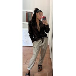 Camicia classica in cotone - nera