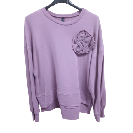 FELPA CON SPILLA ROSA
