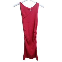 Vestito corto in maglia rosso
