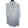 Camicia lunga donna con cinturino bianca