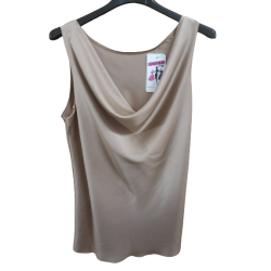 Maglietta smanicata con scollo drappeggiato