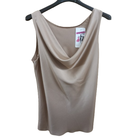 Maglietta smanicata con scollo drappeggiato