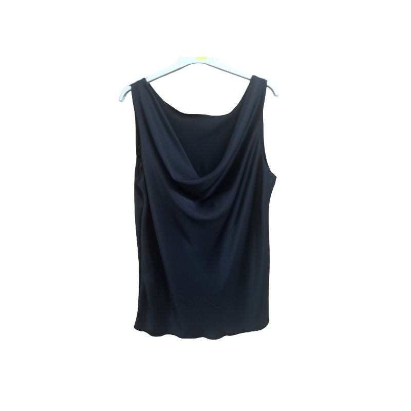 Maglietta smanicata con scollo drappeggiato